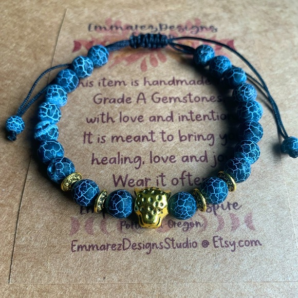 ✨Genuine 8mm Gray Fire Opal Power Gemstone  adjustable healing Crystal Bracelet… - Picture 2 of 4